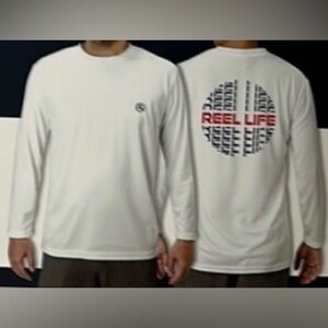 Reel Life Men's White Long Sleeve UV Tee